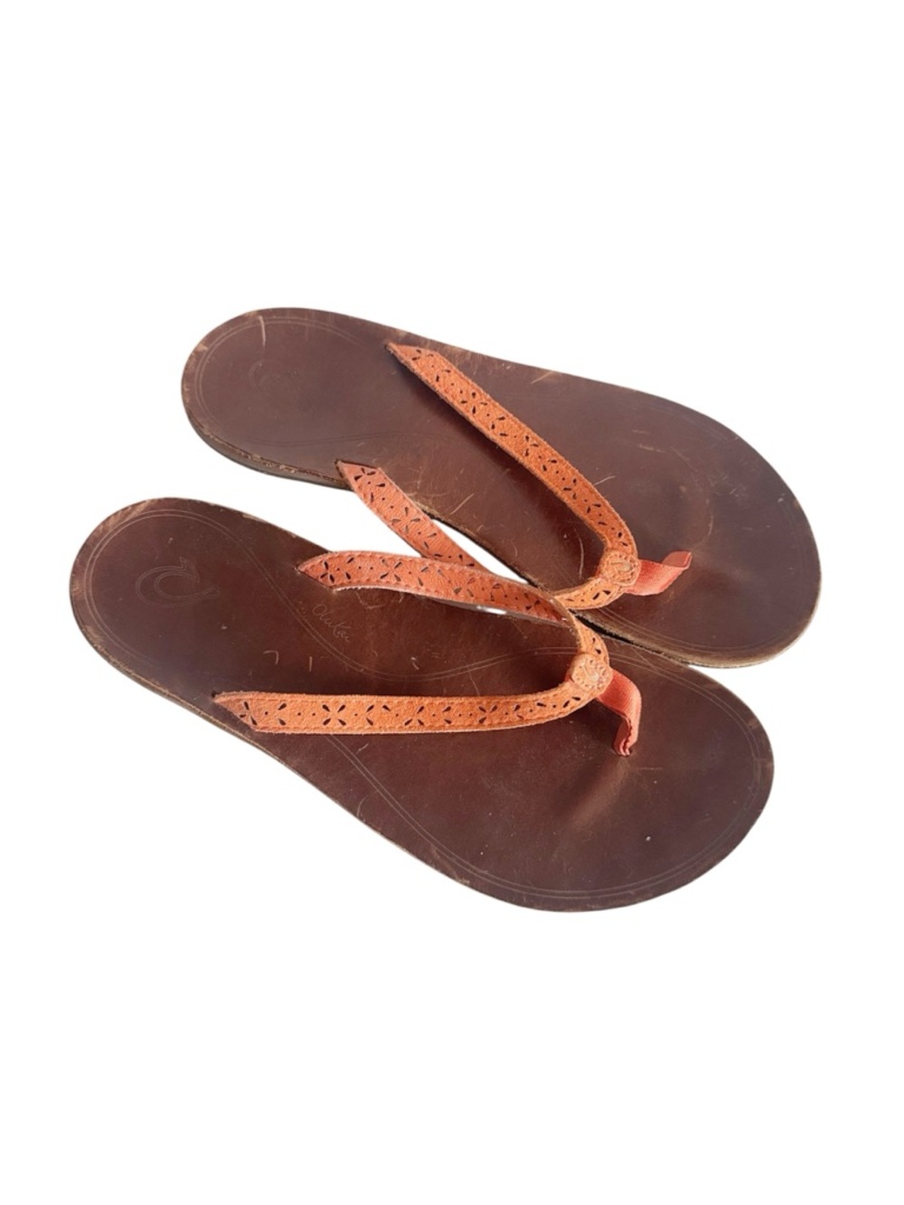 Olukai Puka Leather Flip-Flop Thong Sandals size 10